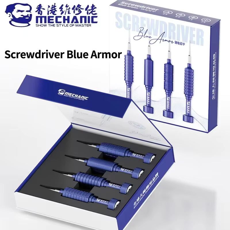 Mechanic Blue Armor 4-in-1 High Hardness Precision Magnetic Screwdriver Set 4pcs