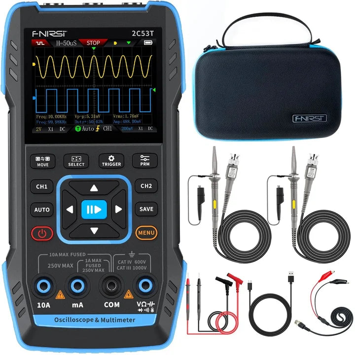 FNIRSI 2C53T 50MHz 250MS/s Handheld 3in1 Oscilloscope Multimeter Signal Generator