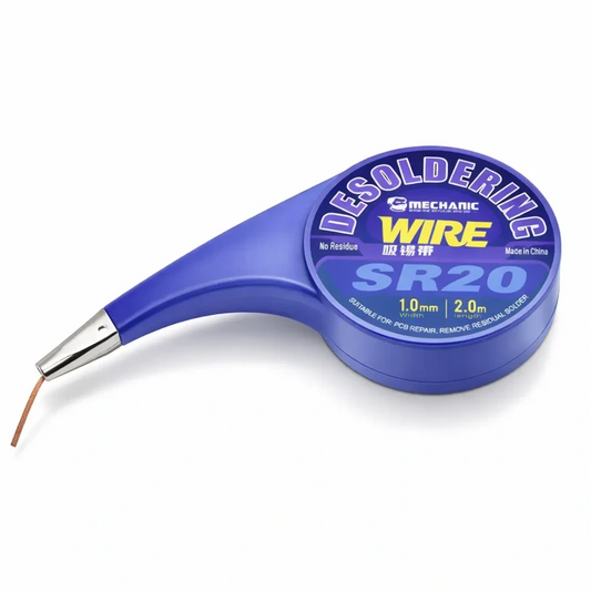 Mechanic SR20 2-Meter Anti-hot Desoldering Wick with Thumb Wheel Dispenser & Stainless Steel Mouth