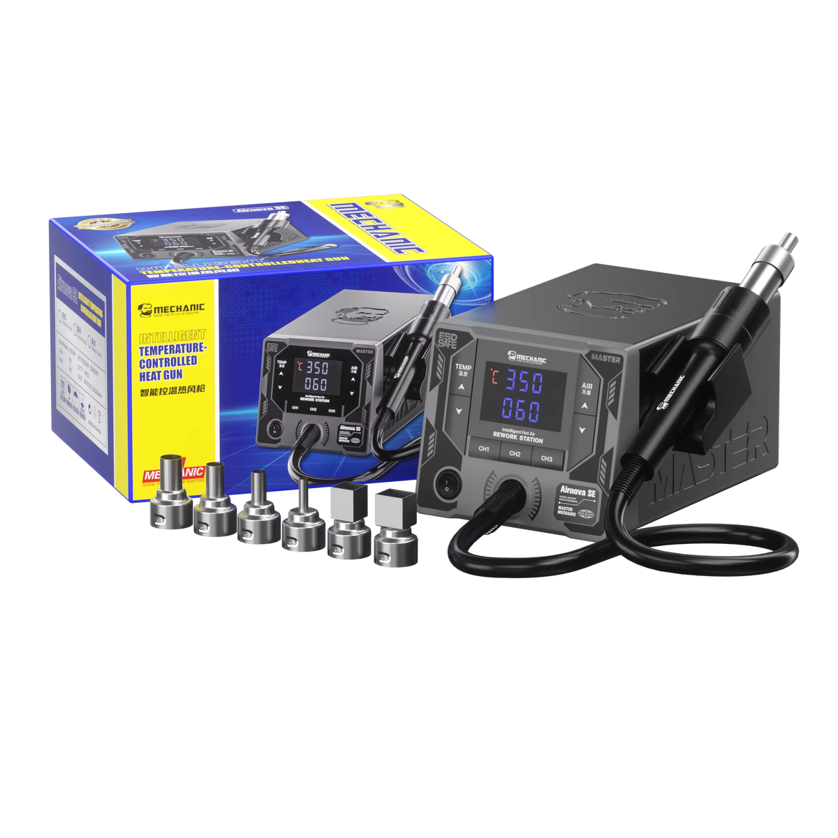 Mechanic AirNova SE 1000W Smart Temperature Control Hot Air Gun Desoldering Rework Station