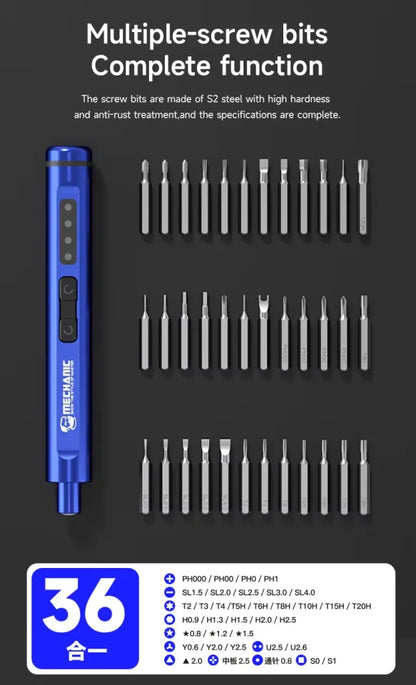 Mechanic ES360 36-in-1 Electric Screwdriver Set for Mobile Phone Disassembly Repair