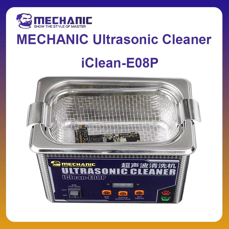 Mechanic iClean-E08P 360° Deep Ultrasonic Cleaning Machine for Motherboard / Accessories / Glasses