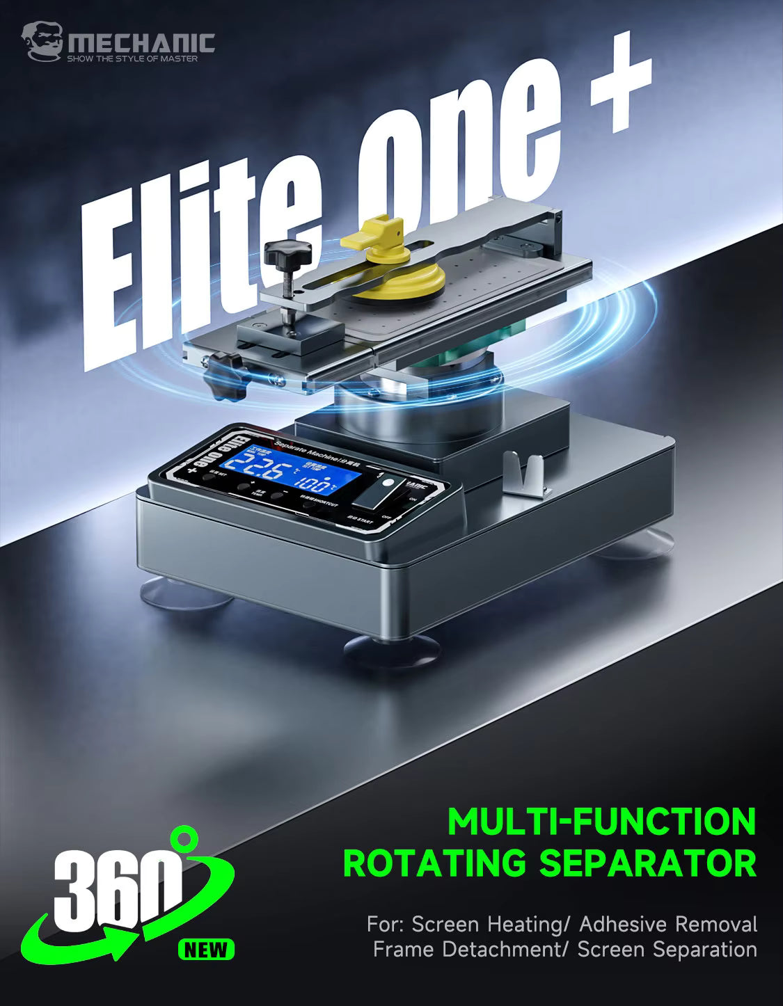 Mechanic Elite One+(Plus) Multi-Function Rotating Separator for Adhesive Removal / Frame / Screen Disassembly Separation