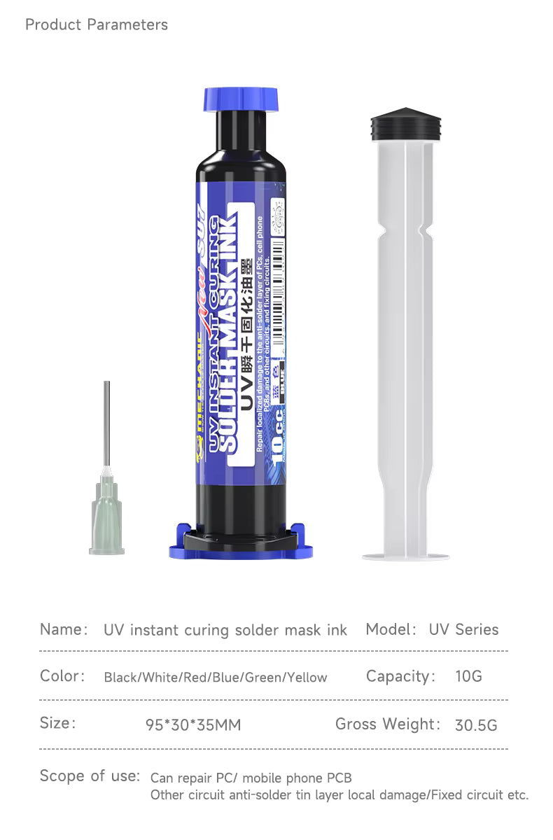 MECHANIC SU7 Series UV Instant Curing Black Solder Mask Ink for PCB & Mobile Motherboard Repair