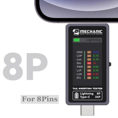 Mechanic T-824 Type-C to Lightning High Precision Digital Display Tail Insertion Detector