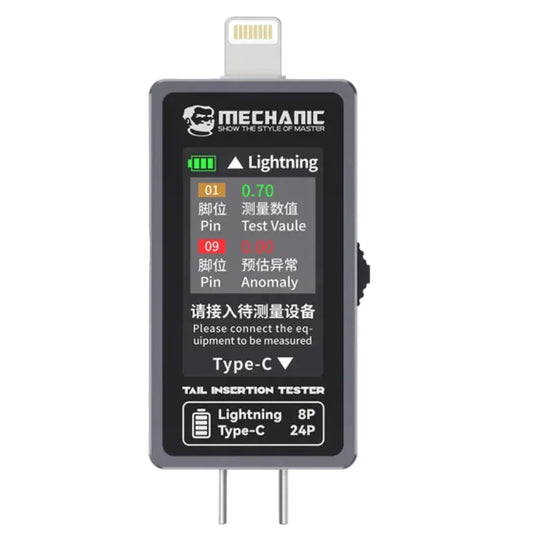 Mechanic T-824 Type-C to Lightning High Precision Digital Display Tail Insertion Detector