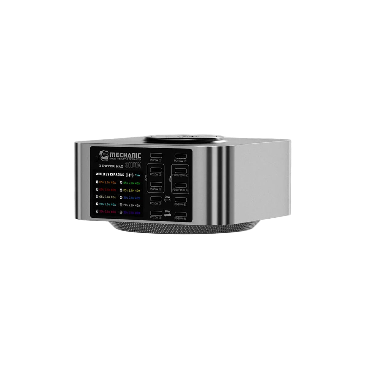 Mechanic X-Power Max Multiport Digital Display USB Charger Station With Wireless Charging 300W