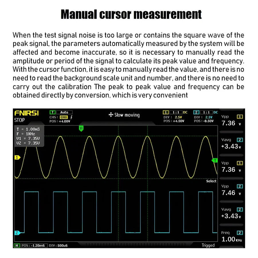 FNIRSI 1014D 2-IN-1 Dual Channel 100MHz 1GS/s Digital Oscilloscope Signal Generator