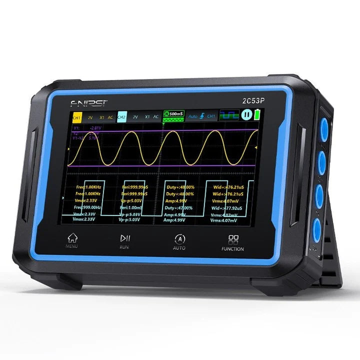 FNIRSI 2C53P 3-IN-1 50MHz 250MS/s Dual Channel Tablet Touchable Oscilloscope Multimeter DDS Generator