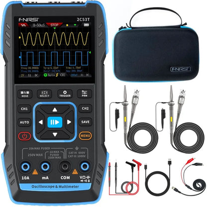 FNIRSI 2C53T 50MHz 250MS/s Handheld 3in1 Oscilloscope Multimeter Signal Generator