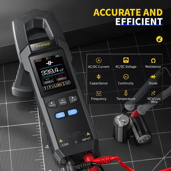FNIRSI DMC-100 DC AC Current Voltage Clamp Meter Digital Multimeter