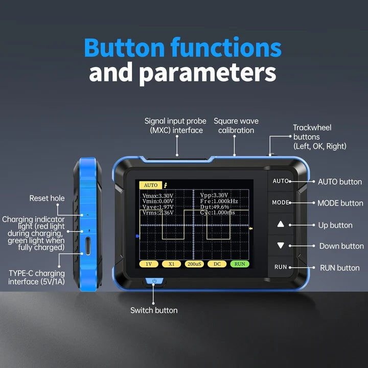 FNIRSI DSO-152 200KHz 2.5MS/s Mini Pocket Handheld Digital DSO Oscilloscope