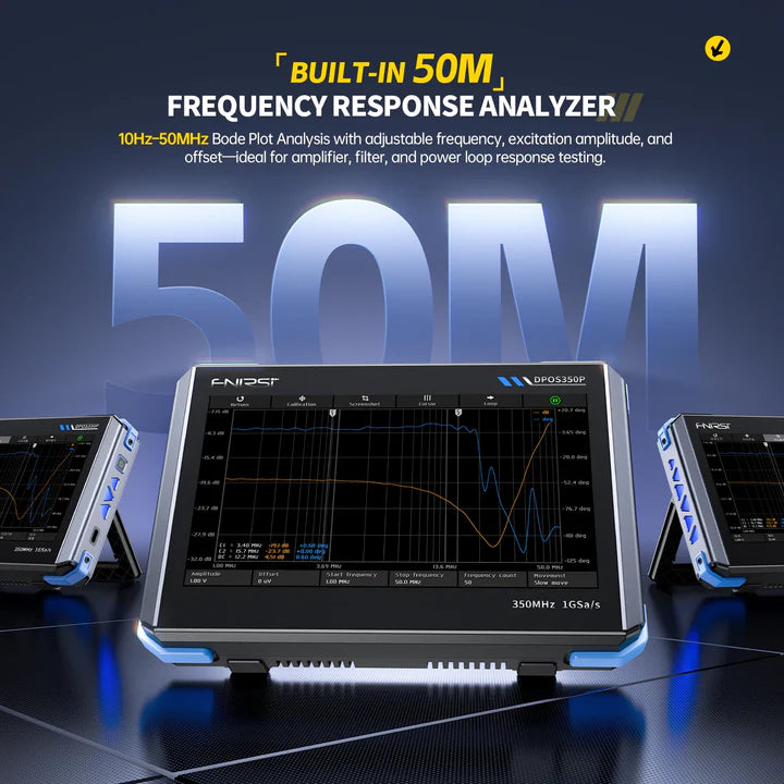 FNIRSI DPOS350P 4-IN-1 350MHz 1GSPS Tablet Oscilloscope Signal Generator Spectrum Analyzer Frequency Response Analyzer