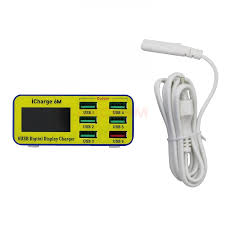 Mechanic-iCharge 6M Smart Charger Digital LCD Display QC 3.0 USB Fast-Charging 6 Port for Mobile Phone Tablet 5V/2A Input 5W