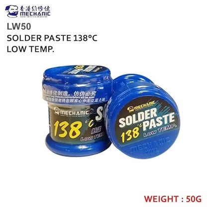 Mechanic LW50 Solder Paste 138°c Low Temp 50G