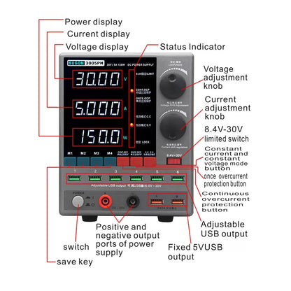 Sugon 3005PM 30V 5A 4-Digits Display LED High Precision Adjustable Switching DC Power Supply
